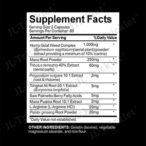ผลิตภัณฑ์เสริมอาหารสมุนไพรจูล่ง (JULONG) แบบ OEM แบรนด์ส่วนตัว สารสกัดจากต้นฮอร์นี่โกทวีด แคปซูลสำหรับผู้ชายและผู้หญิง - Product Image 6