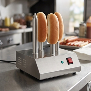 Stainless Steel Hot Dog Rotisserie <b>Toaster</b> Electric Countertop Tostapane 4 Skewer Commercial Food Warmer - Product Image 4