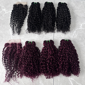 Pixie Curl Trinh Nguyên bó thô Ấn Độ tóc lớp biểu bì phù hợp đôi rút ra bó chất lượng đảm bảo bán buôn - Product Image 3