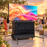 Affichage LED extérieur P3 résistant au vent sur roues, panneau LED mobile et réutilisable pour la location d'événements, festivals, carnavals et fêtes en plein air