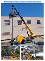 Mini-grue araignée sur chenilles à tonnage entièrement personnalisable, avec stabilisateurs télescopiques et surveillance du couple