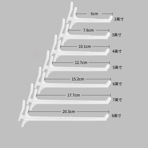 J&H Storefixture <span class=keywords><strong>2.3</strong></span>" 3.3" 4" 4.3" 5.3" 6" 7" 8" 零售POP瓦楞ABS挂钩 塑料超市纸板展示挂钩 - Product Image 6