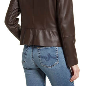 Breathable Ladies <b>High</b> Quality Reversible Windproof Eco-Friendly Genuine <b>Leather</b> Jacket New Fashion <b>Top</b> Selling Cheap Price - Product Image 6