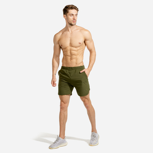 Wholesale Cheap Sports Fitness Active Gym Polyester Custom Mens Running Brand Olive <strong>Tech</strong> <strong>Shorts</strong> - Product Image 3