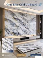 Panneau mural en PVC à grain de marbre de luxe, résistant à l'humidité et aux UV, respectueux de l'environnement, pour la décoration commerciale du Moyen-Orient, projet hôtelier