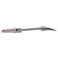 Piercing de téton en acier chirurgical avec cristal en forme d'épée, barre droite 14G, bijou de corps tendance pour femmes et hommes