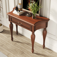 Nouveau design Table console de style américain en bois massif sculpté Couloir Table en bois d'hôtel avec tiroirs Table Console Salon