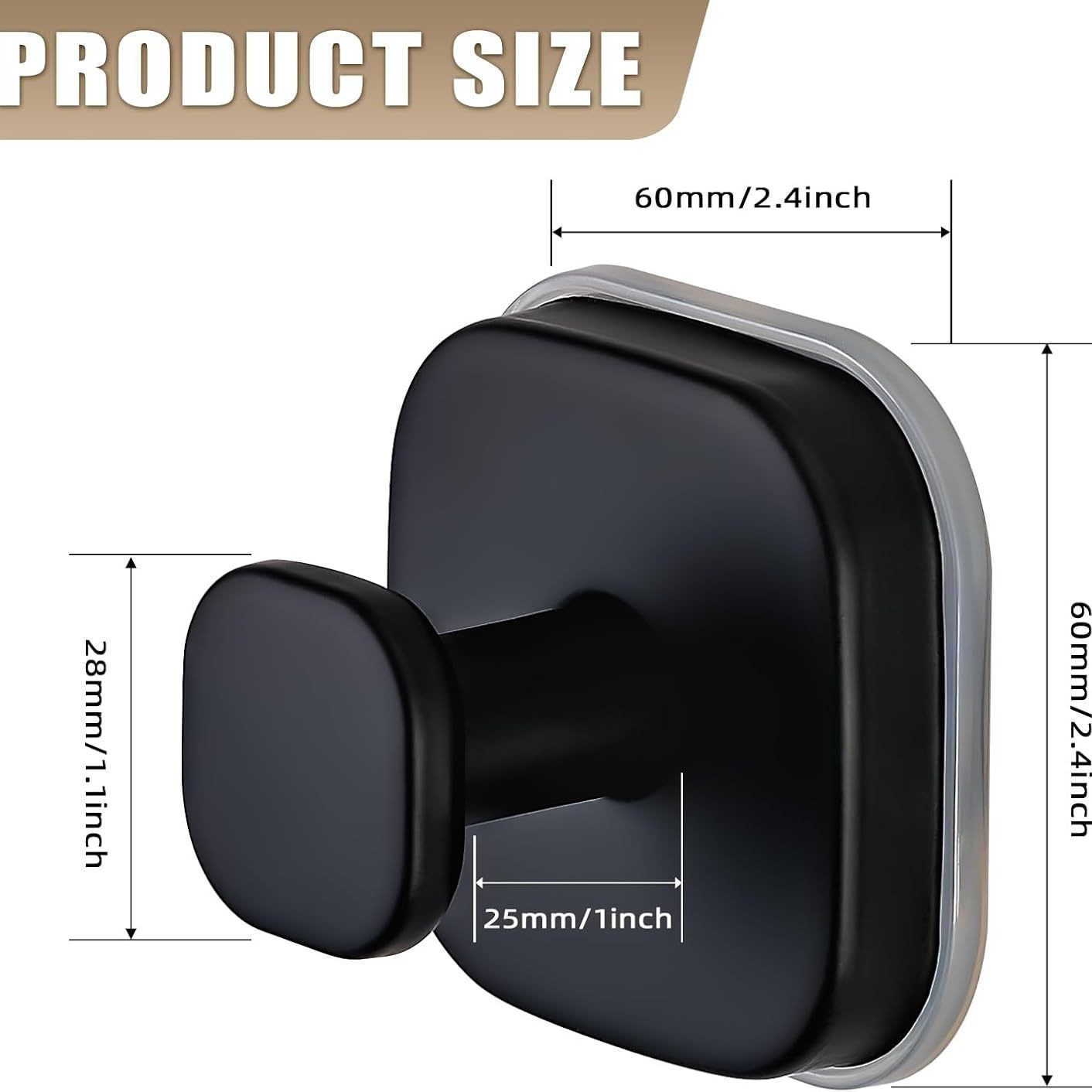 Champignon ventouse carré comme noir