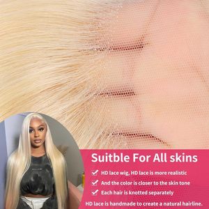 Capelli biondi 13x6 capelli lisci capelli lisci capelli lisci capelli umani Pre pizzicati parrucca bionda doppia disegnata capelli umani - Product Image 2