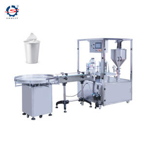 Máquina llenadora y selladora rotativa de alta velocidad para envasado de alimentos y productos farmacéuticos, máquina para llenar y sellar yogur - Product Image 1