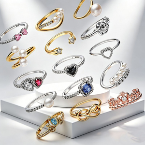 Nuevo Anillo <span class=keywords><strong>de</strong></span> Plata 925 con Diseño <span class=keywords><strong>de</strong></span> Ondas Doradas, Doble Bucle, Amor, Abeja, Corona <span class=keywords><strong>de</strong></span> <span class=keywords><strong>Princesa</strong></span> y Lazo, Joyería Exquisita DIY, Regalo 2026 - Product Image 1