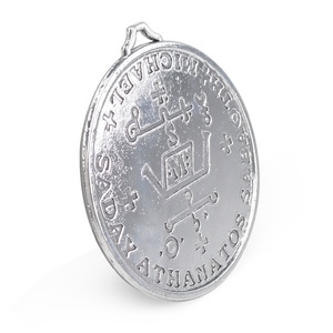 Dije Colgante Religioso <span class=keywords><strong>de</strong></span> San Miguel Arcángel <span class=keywords><strong>de</strong></span> 76 mm Bañado en Plata, Joyería Católica <span class=keywords><strong>de</strong></span> Aleación - Product Image 6