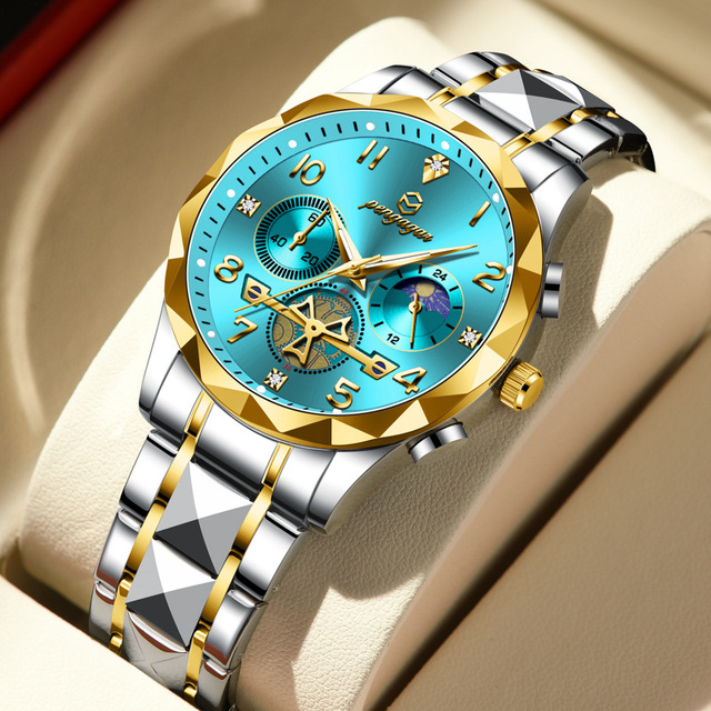PAAZOMU Luxury Man Quartz Watch Waterproof Luminous Date Chronograph Watches for Men Stainless Steel Fashion Men's Watch Reloj