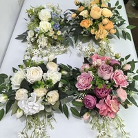 Nouvelles compositions florales artificielles en soie blanches et roses, style moderne, pour centres de table de mariage et de fête d'anniversaire, nouées à la main