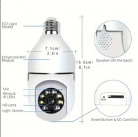 Caméra Ampoule sans Fil à Vision Nocturne E27 360° CCTV 5G/2.4G Wi-Fi Mini Caméra IP Numérique
