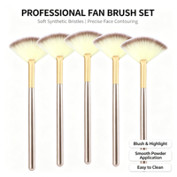 Juego de Brochas Faciales Doradas de Alta Calidad con Brochas de Fibra Sintética, Mangos Metálicos y Tazas para Mezclar Mascarillas Faciales, para Uso en Spa y Salón de Belleza