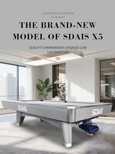 Tavolo da Biliardo Americano Moderno Sundays X5 9ft con Sponde in Legno <span class=keywords><strong>di</strong></span> Quercia Massello, Tavolo Professionale da Biliardo a 9 Palle con Piano in Ardesia Premium per Casa - Product Image 2