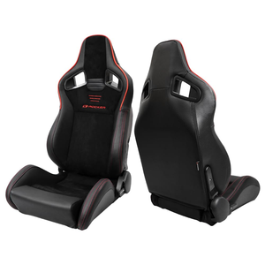 BJYD卸売レーシングスポーツカーシートレンタル可能ブラックストリップレザーPVC左右レーシングバケットシート - Product Image 5