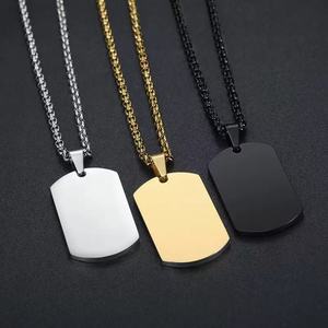 2026 Personalized Diy Custom Id <b>Name</b> Logo Engraved Blank Jewelry Stainless Steel Pendant Necklace - Product Image 1