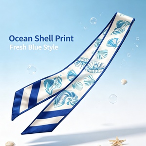 14mm Twill Silk <strong>Scarf</strong> 5x86cm Decorative Skinny <strong>Scarf</strong> Custom Printed Pattern for Neck Hair Bag Decoration OEM ODM - Product Image 5