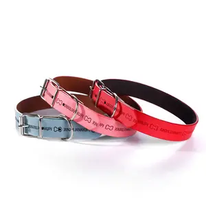 Soft PU Leather Microfiber Adjustable Dog Collar Product Solid Color Airtag Male Female Dogs Collar Small Large Accessories