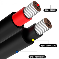 Fabrik PV1-F/H1Z2Z2-K DC PV Twin Solar kabel 4 mm2 Rot Schwarz Verzinntes Kupfer XLPE/XPLO Photovoltaik draht für Sonnen kollektoren