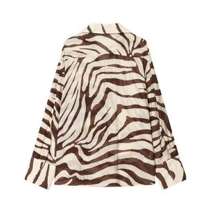 ZA Unisex Retro Vintage Woven Polyester <b>Zebra</b> Print <b>Shirt</b> 2026 Spring New Arrival Simple Versatile Front Anti-Pilling - Product Image 2