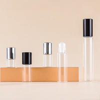 Vente en gros de bouteilles à rouleaux en verre ambré de 1ml à 10ml pour le parfum sérum de soin de la peau à l'huile essentielle avec rouleau en acier inoxydable pour boule