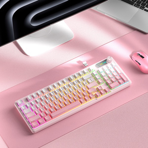 <span class=keywords><strong>Clavier</strong></span> mécanique de jeu compact ergonomique avec fixation par joint, filaire et sans fil 2,4 GHz, hot-swap, touches PBT RGB, avec bouton rotatif, disposition russe - Product Image 4