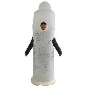 Disfraz inflable para adulto, Cosplay divertido, condón de cuerpo completo, para despedida de soltera