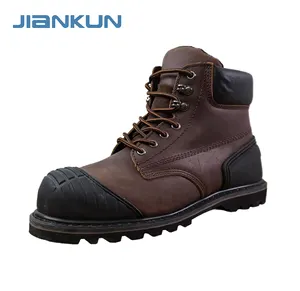 JIANKUN теплая неразрушимая обувь для мужчин кожаные ботинки сертифицированные CE дышащие рабочие ботинки со стальным носком безопасные рабочие ботинки