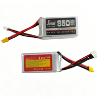 Baterai Lipo RC 4S 14.8V 850mAh 100C untuk Multirotor FPV 2~3 Inci, Mobil RC Mini, Pesawat Aerobatik Kecil, Perahu RC Mini, Bersertifikasi CE FCC ROHS