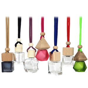 Botellas de vidrio colgantes para coche con fragancia de 10ml, difusor de aromaterapia, botella vacía de 5ml, <span class=keywords><strong>Clip</strong></span> de ventilación de aire para coche, botella de Perfume para coche - Product Image 2