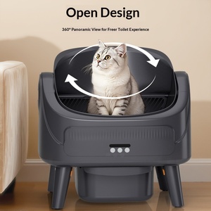 Bac à litière pour chat électrique intelligent noir entièrement automatique, extra large, anti-éclaboussures, à ouverture facile, facile à nettoyer, <span class=keywords><strong>robot</strong></span> pour chats - Product Image 4