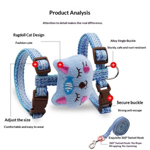 Arnés de Lujo Ajustable para Conejos con Luces LED, 100% Algodón Floral para Animales Pequeños, Hurones, Cobayas, Erizos, Correa para Pasear al Aire Libre - Product Image 3