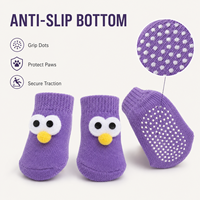 Chaussettes pour chien chaudes, imperméables, antidérapantes, à double couche, avec semelle à pois en caoutchouc, douces, respirantes, pour la marche en intérieur, soin des pattes, chaussettes personnalisées imprimées