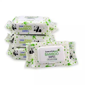 Оригинальный производитель, натуральный растительный экстракт, органические бамбуковые одноразовые влажные салфетки для ухода за ребенком - Product Image 2