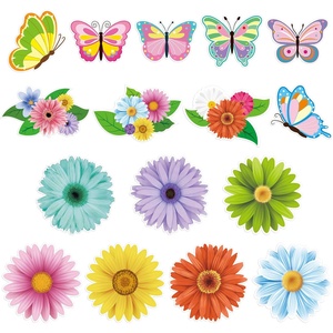 Decoraciones Personalizadas para Tableros de Anuncios de Primavera, Recortes de Mariposas y Flores, Decoración de Pared de Primavera/Verano, Artículos Florales para Fiestas - Product Image 1