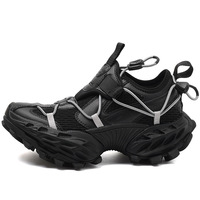 Baskets de sport décontractées pour hommes, tendance mode, doublure en maille, semelle épaisse, respirantes, en cuir véritable, collection automne, prix bas