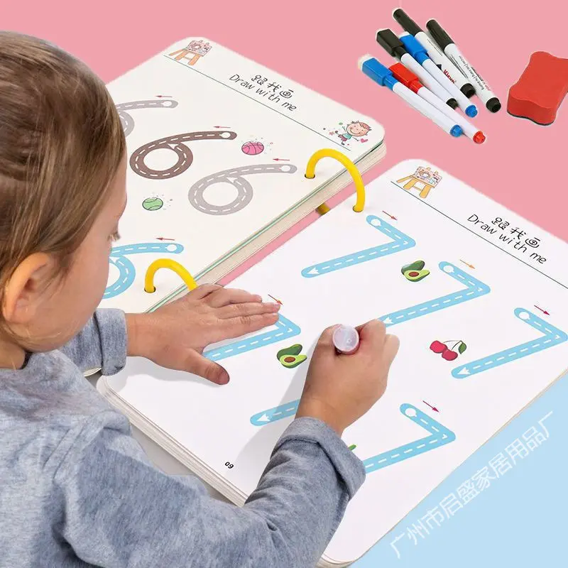 ULi nouveau livre de suivi jouets éducatifs précoces réutilisables coloriage magique livres d'activités pour enfants pour enfants apprenant les enfants