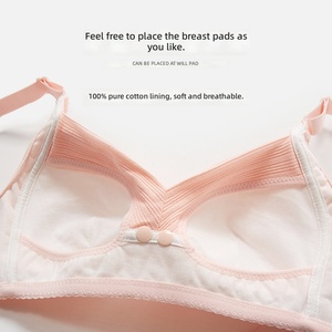 <span class=keywords><strong>Reggiseno</strong></span> Allattamento Senza Fili Rimovibile con Chiusura Posteriore, Coppe Intere Traspiranti per Donne in Gravidanza e Allattamento, Intimo Premaman - Product Image 4