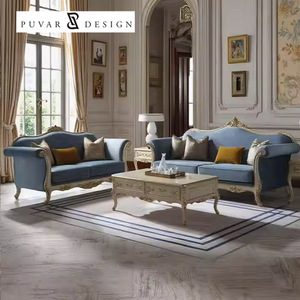 Stile francese corte in legno massello intagliato divano stile europeo 1 2 3 combinazione Villa di lusso soggiorno antico divano Set <span class=keywords><strong>mobili</strong></span> - Product Image 1