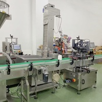 Máquina Automática para Tapar y Sellar Botellas y Frascos de Plástico con Tapas Metálicas Redondas