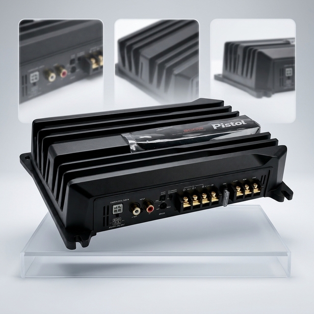 2 Channel Car Audio Amplifier Class AB 500W Peak Power 4Ohm Stable 5Hz-50kHz Response with Bass Boost XM-N502