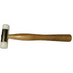 Marteau à tête sphérique en fer avec manche en bois SUNTOOLS/STIPL 429(I) pour le polissage de bijoux, outils de bricolage, tête en nylon de forme irrégulière, fabrication de moules - Product Image 1
