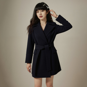 Giacche in tessuto Black Blend Bomber <span class=keywords><strong>camicia</strong></span> Sexy Winter Trench Wool Jacket Real per cappotto lungo da <span class=keywords><strong>donna</strong></span> lana - Product Image 2