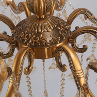 Candelabro de cristal de luz colgante de vela de oro antiguo Vintage clásico para Villa Banquet Palace Project