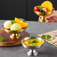 Tazón de Acero Inoxidable SS304 con Logotipo Personalizado para Helados, Bebidas Frías, Postres, Pudín, para Restaurantes y Hoteles