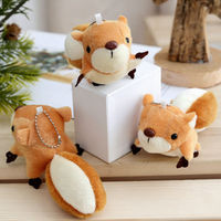 Porte-clés en peluche écureuil de dessin animé, jouets en peluche en gros, animaux en peluche, poupées porte-clés