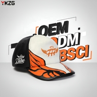 Luxe op maat gemaakte PU leren baseballcap met 3D borduurwerk vlammotief, race stijl, high street Y2K sportcap, groothandel